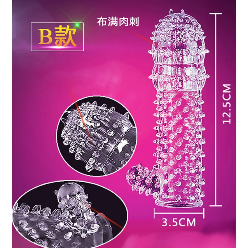 Crystal Cock Ring Penis Extension Sleeve for Men