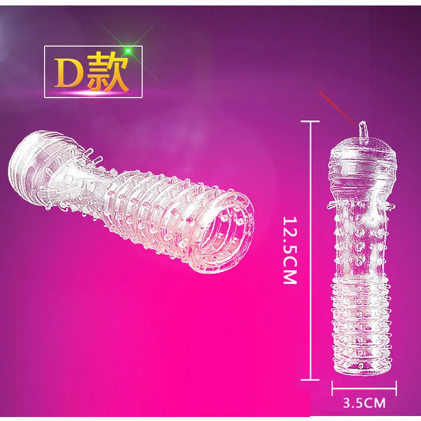 Crystal Cock Ring Penis Extension Sleeve for Men