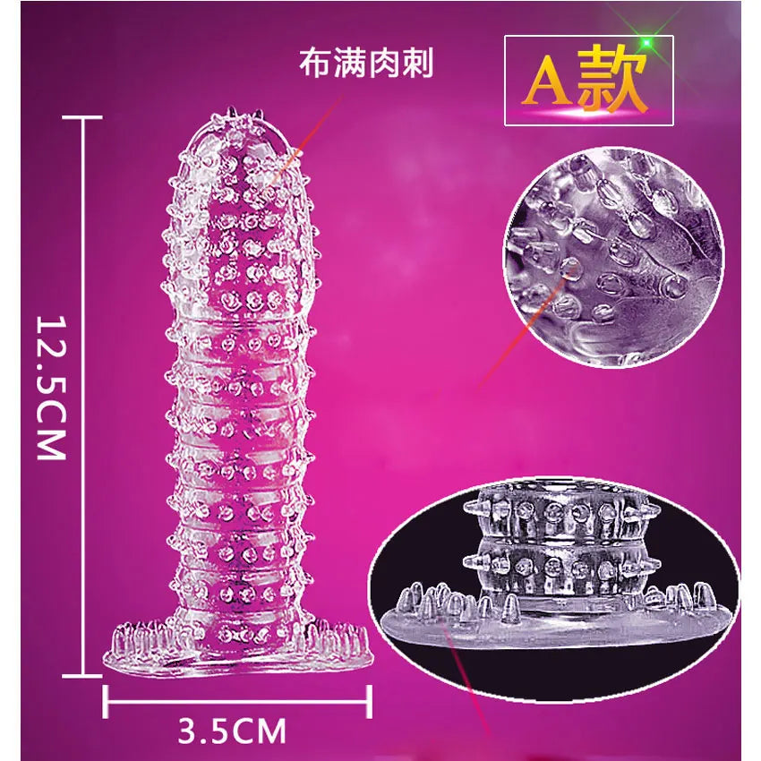 Crystal Cock Ring Penis Extension Sleeve for Men