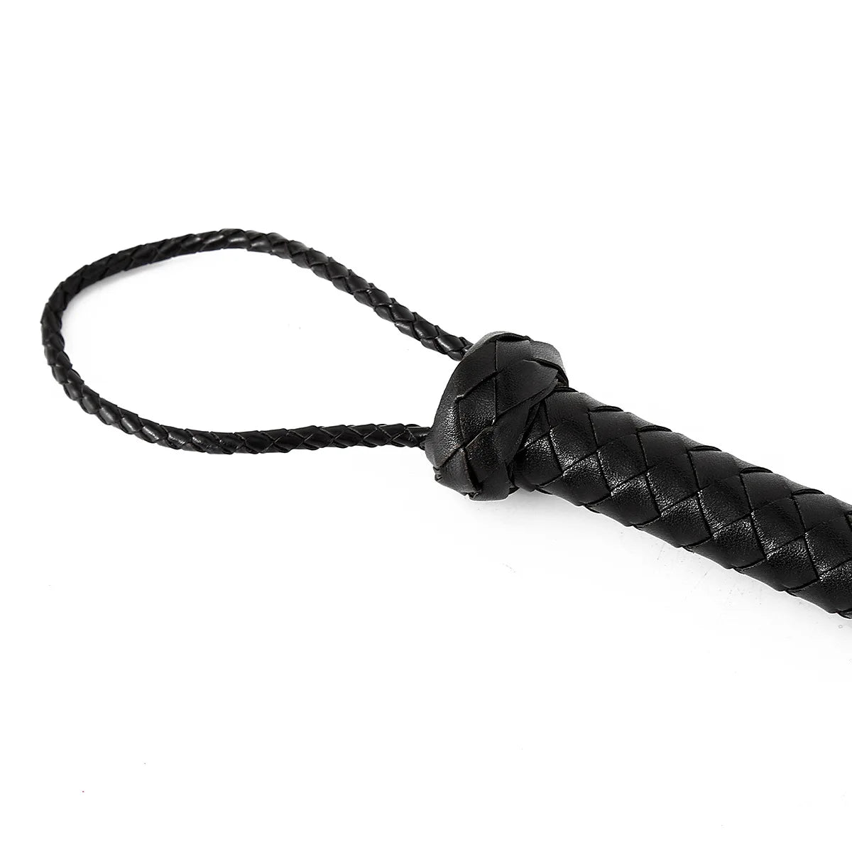124CM Fetish Black PU Leather Whip