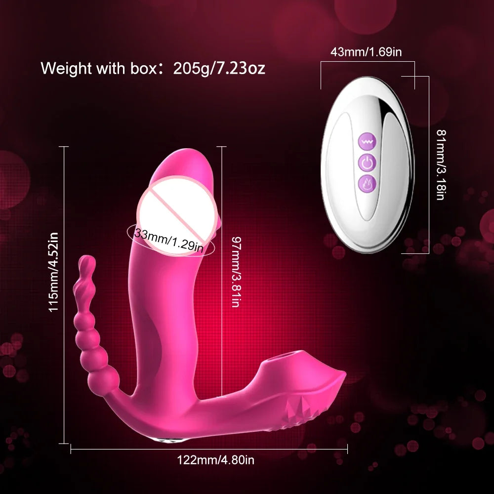 3 IN 1 Clitoris Sucker Sucking Vibrator