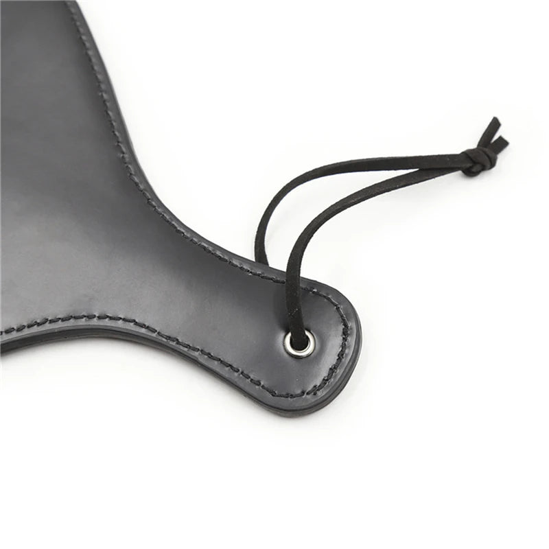 23CM Round Black PU Leather Spanking paddle