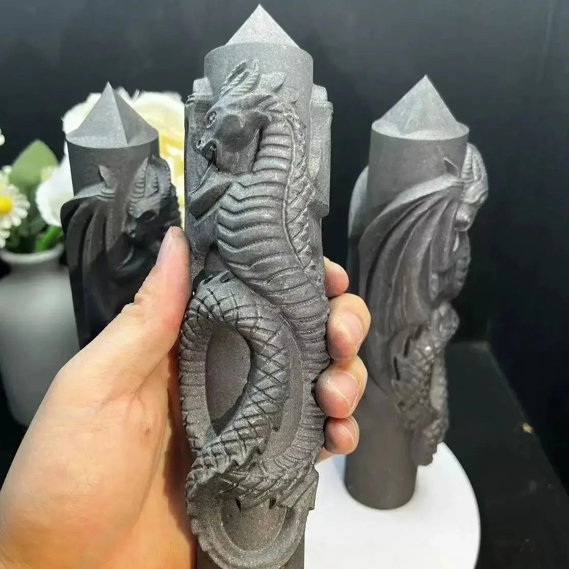 10-12cm Shungite Dragon Tower