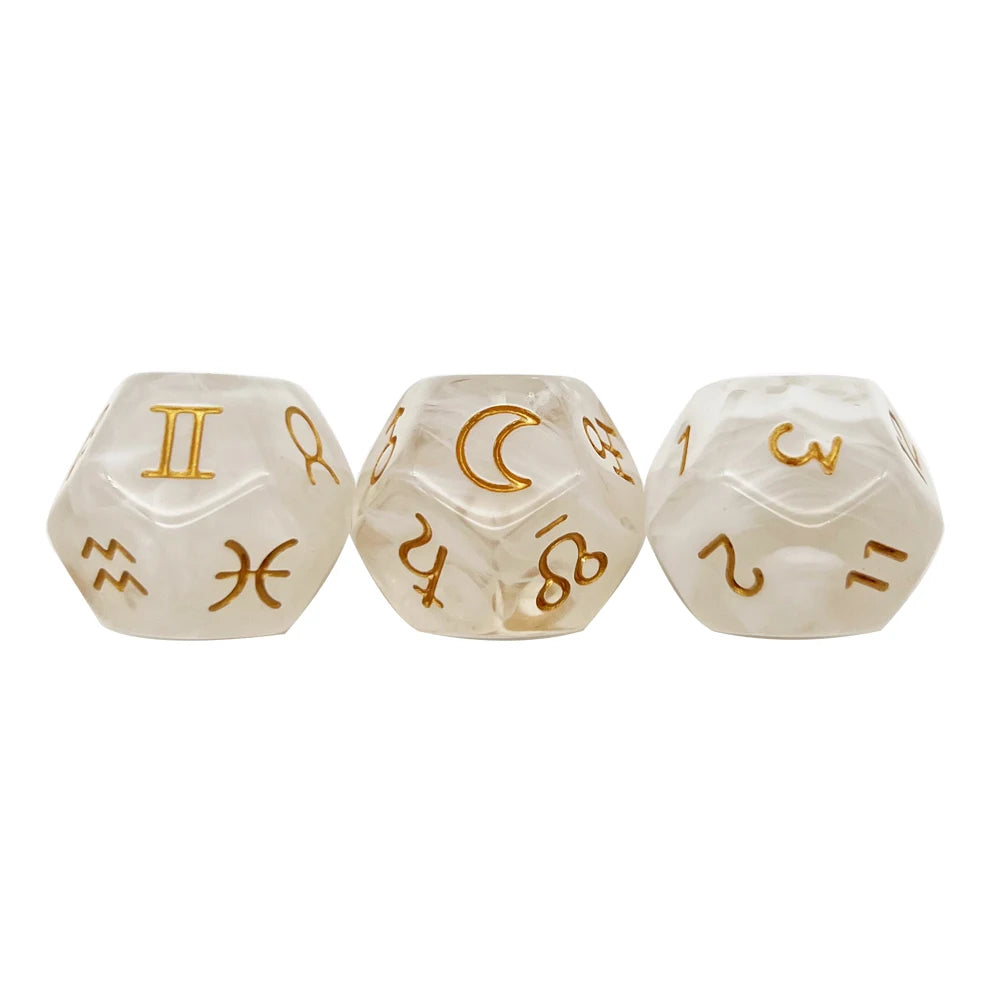 3Pcs Astrology Dice D8 D12 Tarot Dice
