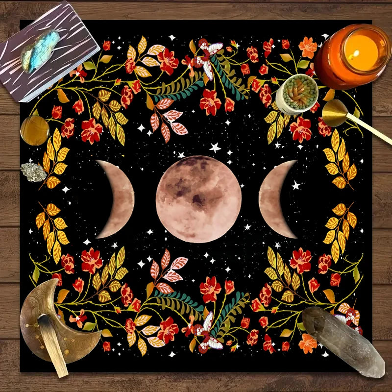 1PC Moonlight Flower Tarot Card Table Cloth,