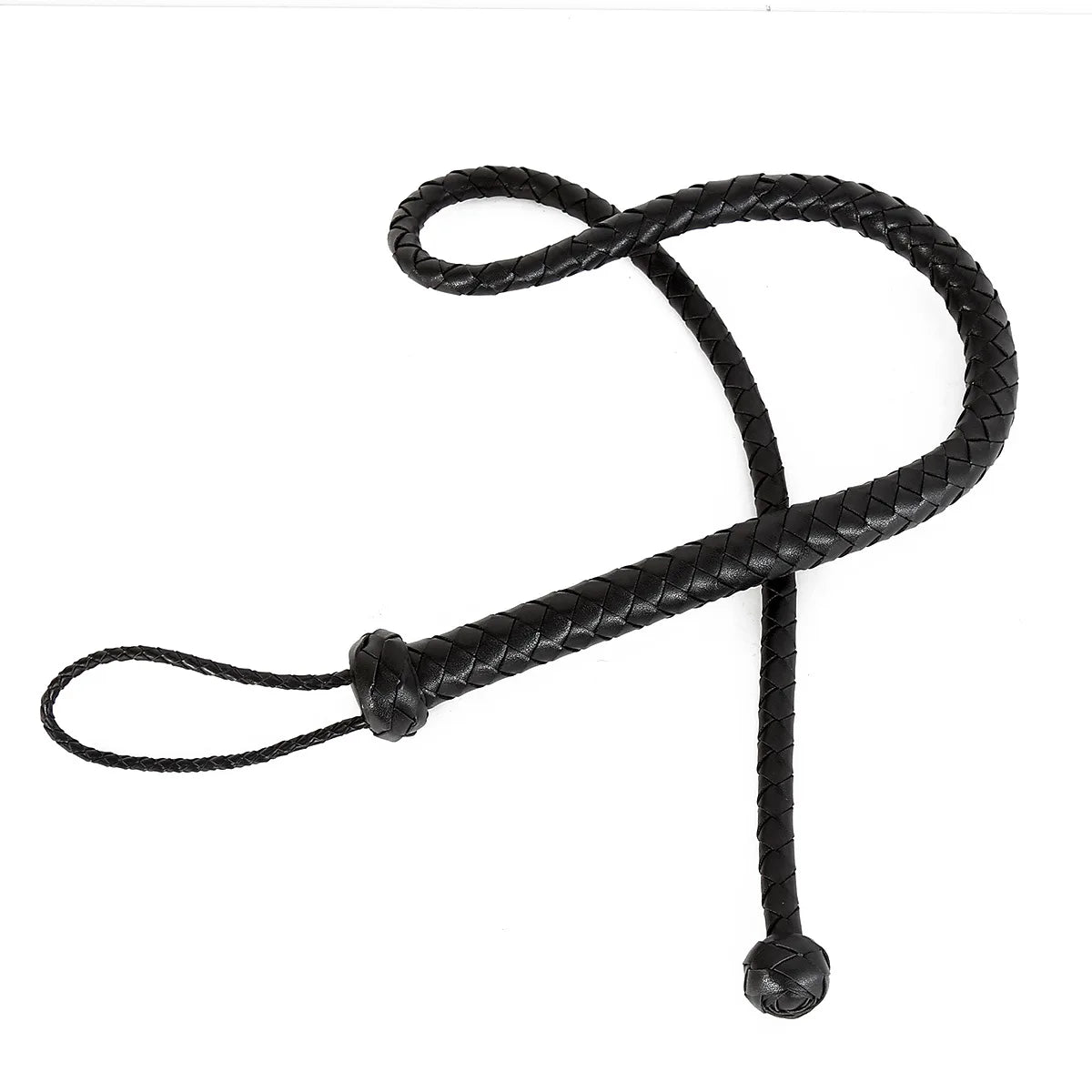 124CM Fetish Black PU Leather Whip