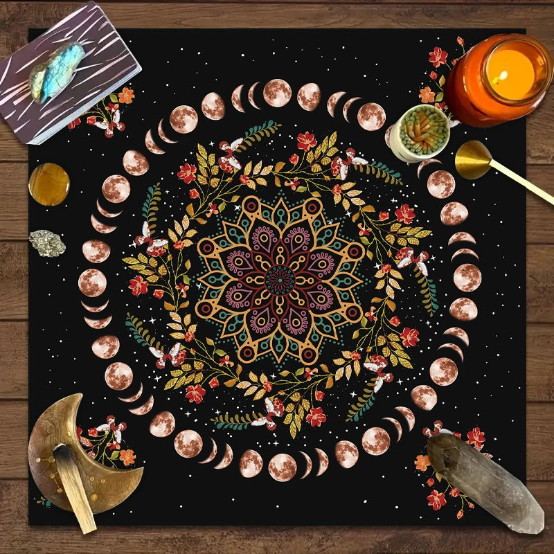 1PC Moonlight Flower Tarot Card Table Cloth,