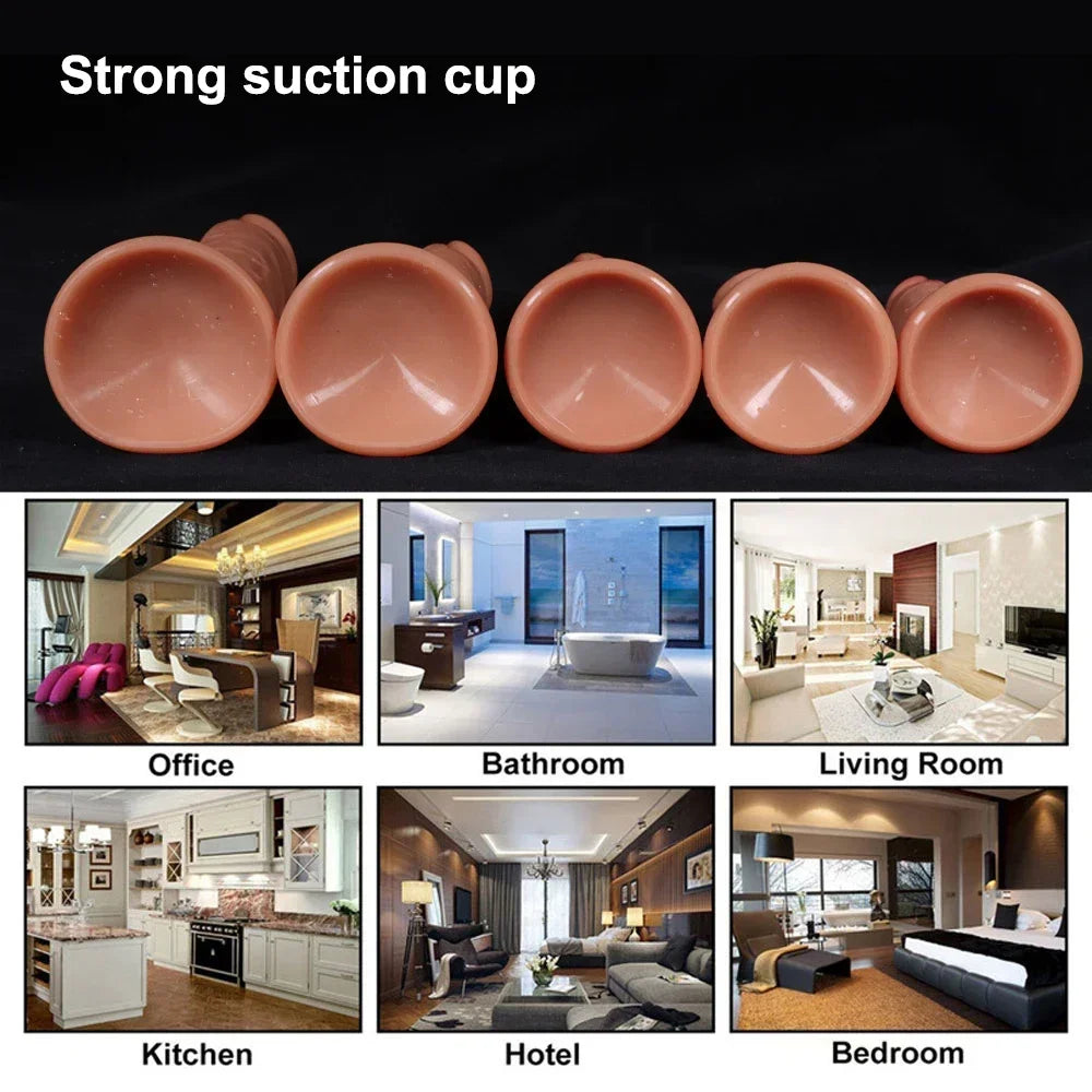 5 Sizes Double Layer Silicone Dildo Realistic Fake Long Penis Butt Plug
