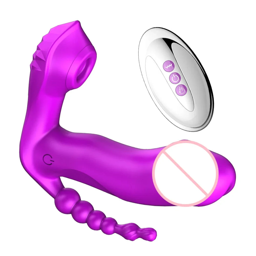 3 IN 1 Clitoris Sucker Sucking Vibrator