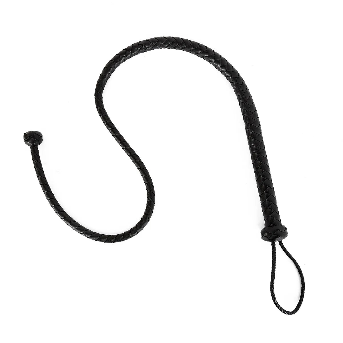 124CM Fetish Black PU Leather Whip
