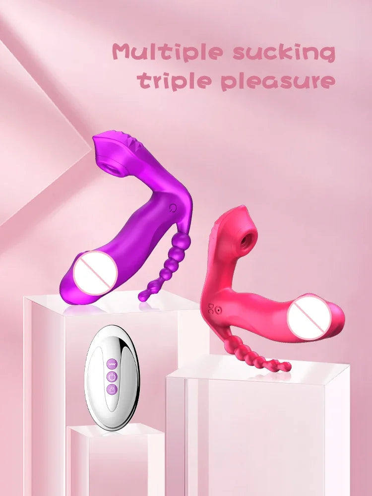3 IN 1 Clitoris Sucker Sucking Vibrator