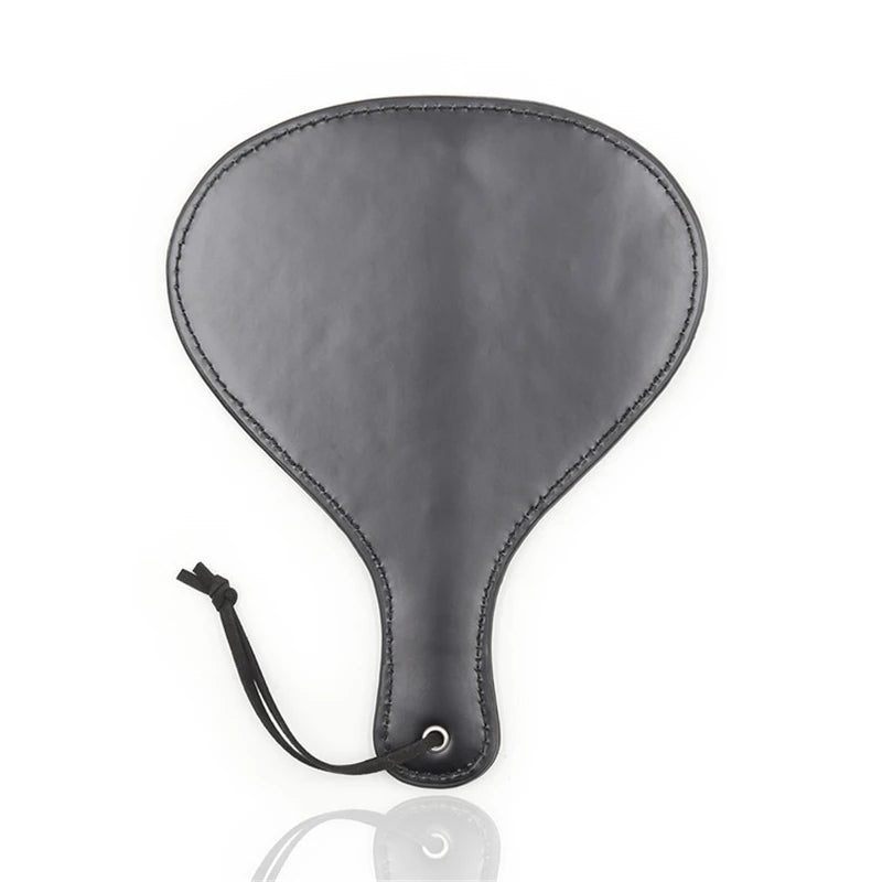 23CM Round Black PU Leather Spanking paddle