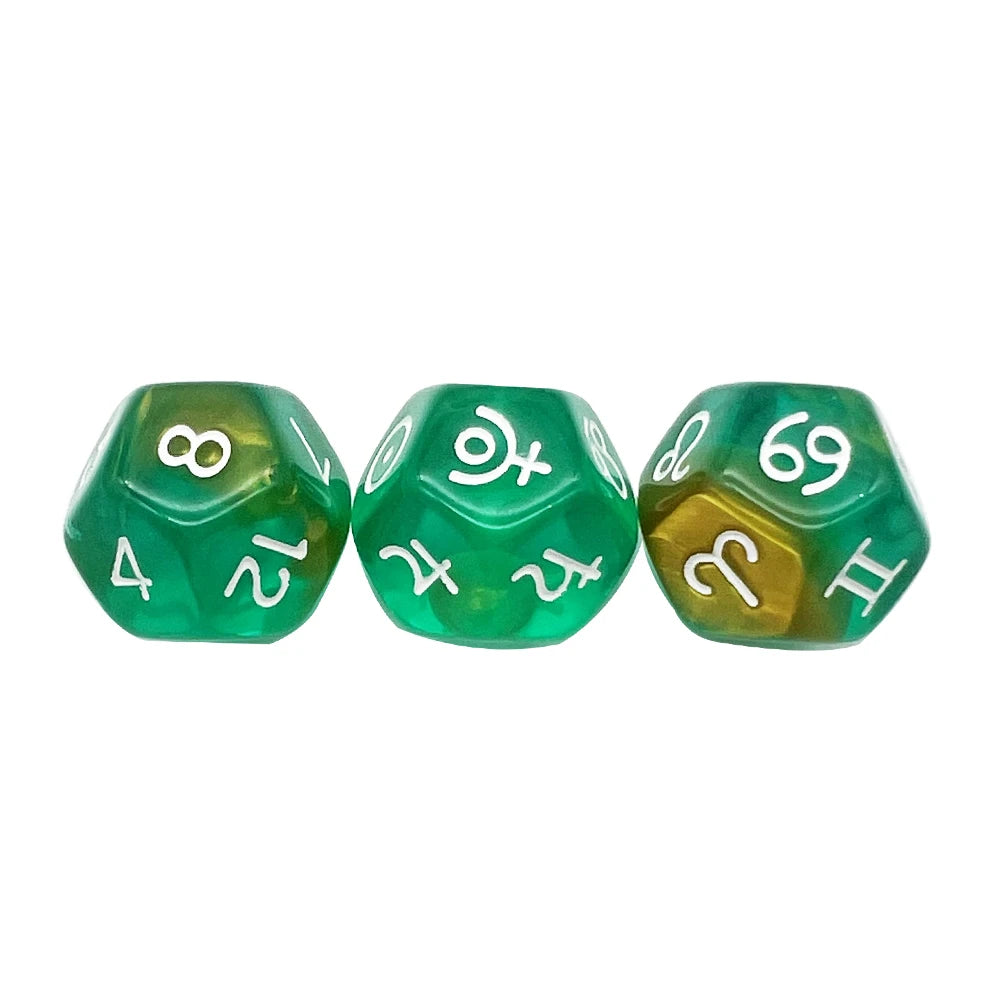 3Pcs Astrology Dice D8 D12 Tarot Dice