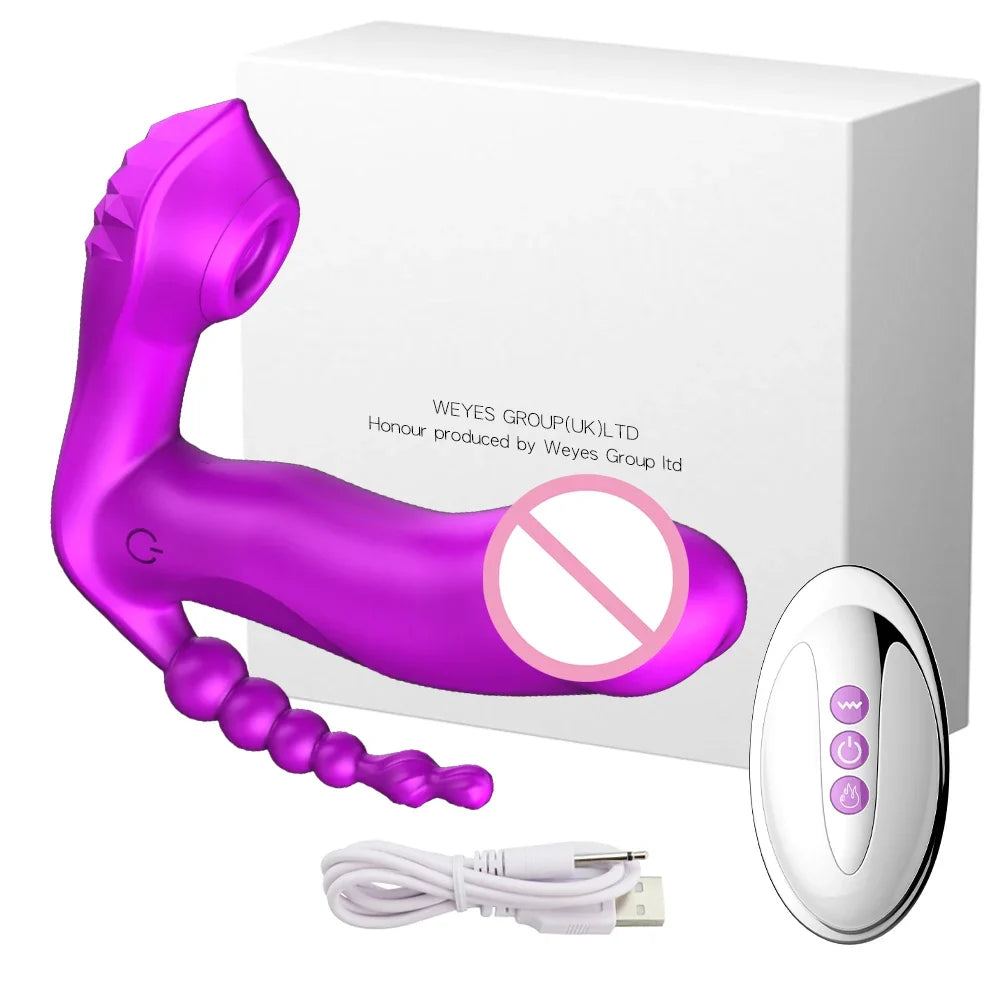 3 IN 1 Clitoris Sucker Sucking Vibrator