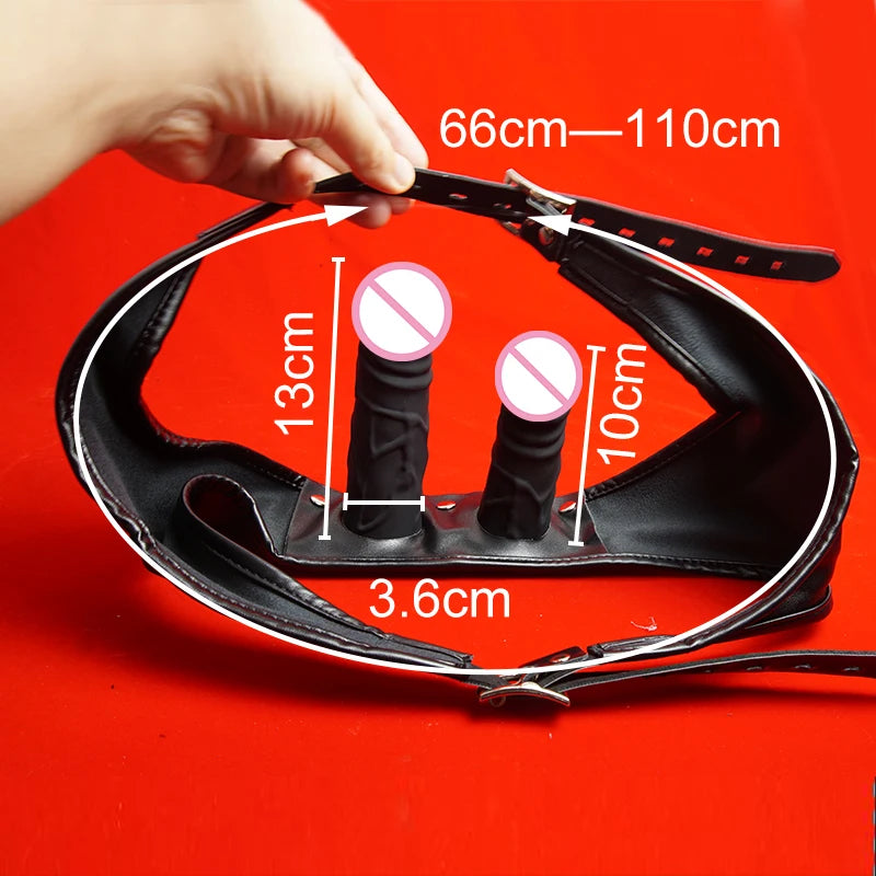 Detachable Chastity Double Silicone Dildos Penis Strap On Belt