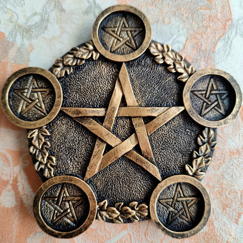 Pentagram  Altar Plate Candle Holder