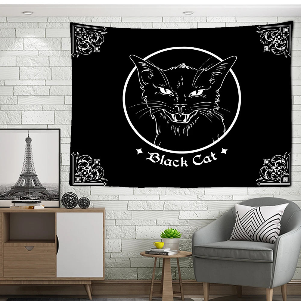 Black Cat Psychedelic Tapestry