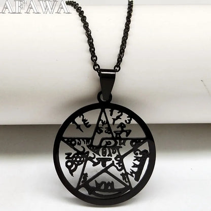 Witchcraft Pentagram Tetragrammaton Pendant