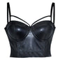 Steampunk Black PU Leather Zippper bralet