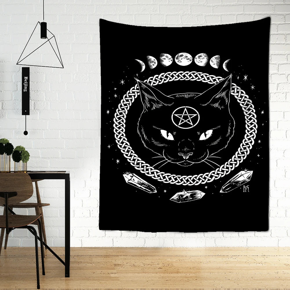 Cat Mysterious Divination  Tapestry