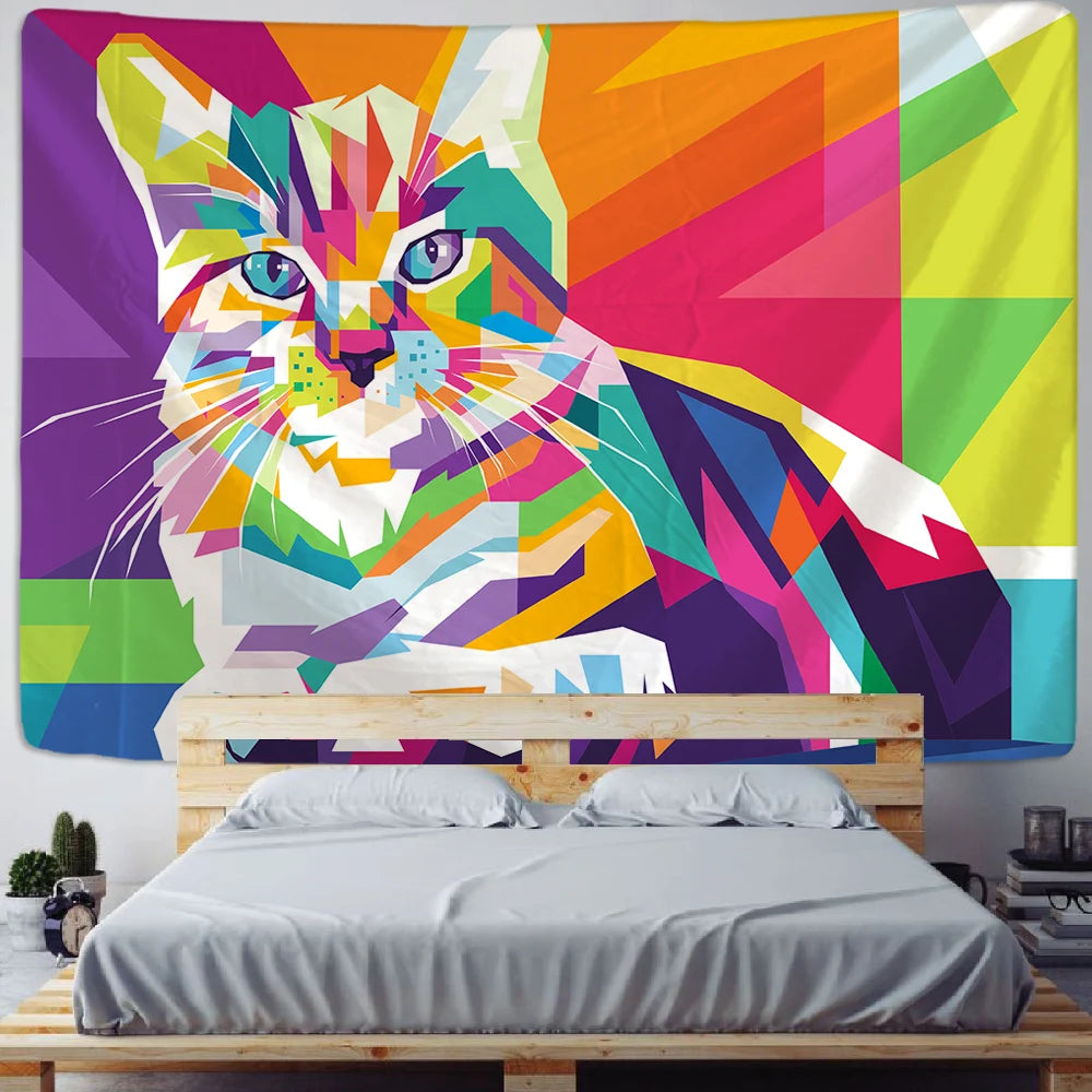 Cat Mysterious Divination  Tapestry