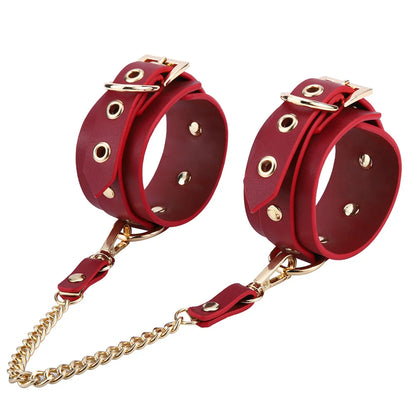 Thierry Leather Bondage Set Restraints Collars Ankle Hand cuffs