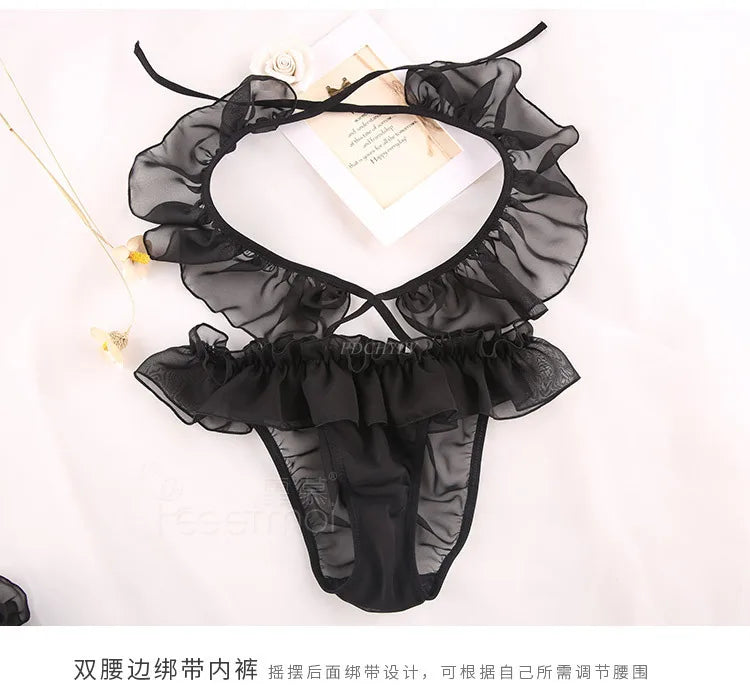 Sexy Heart Hollow Out Women Lingerie Set