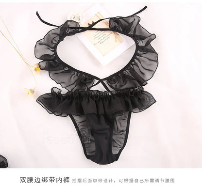 Sexy Heart Hollow Out Women Lingerie Set