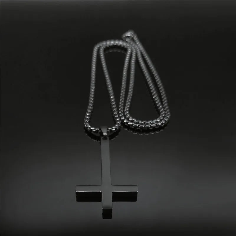 Upside Down Cross  Necklace