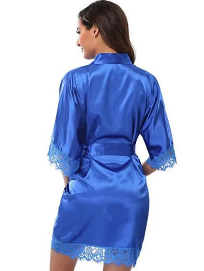 Plus Size Lace Patchwork Robe