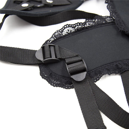 Black Lace Strap On Harness