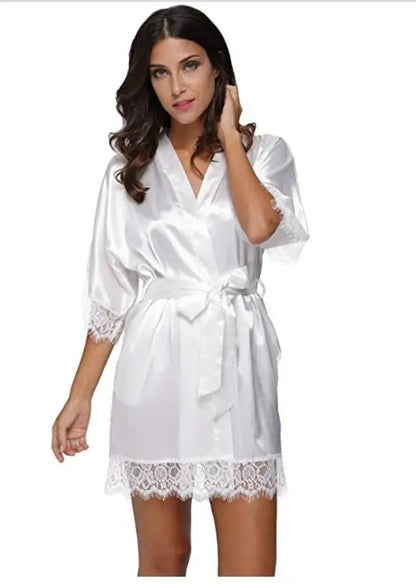 Plus Size Lace Patchwork Robe