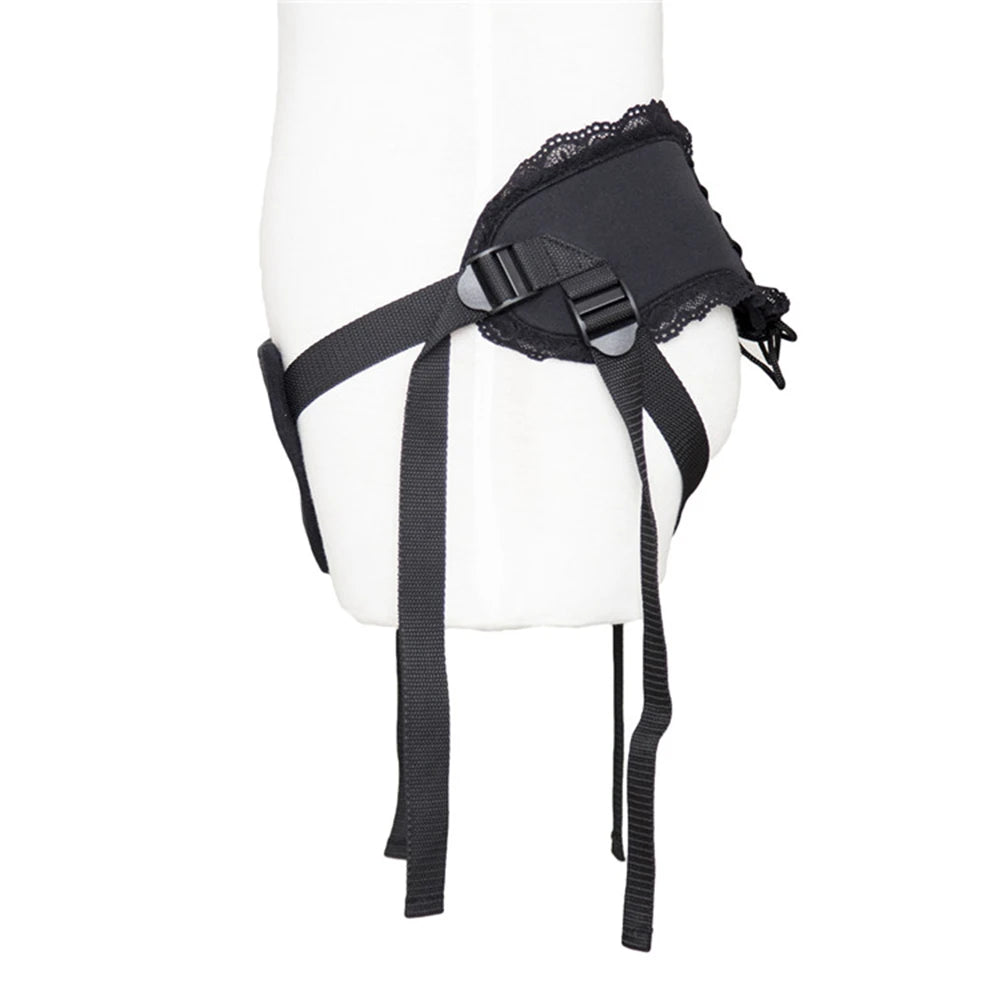 Black Lace Strap On Harness