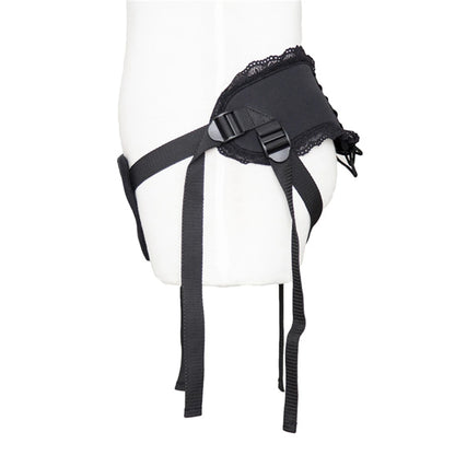 Black Lace Strap On Harness