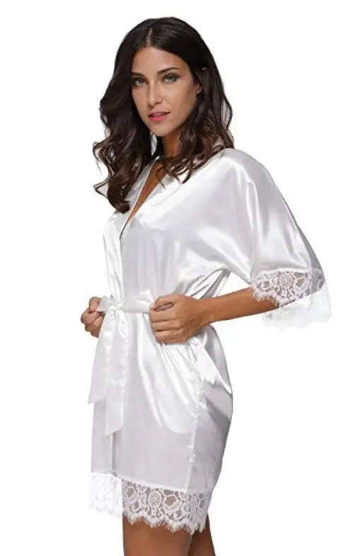 Plus Size Lace Patchwork Robe
