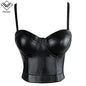 Women Leather Corset Top Crop Bustier