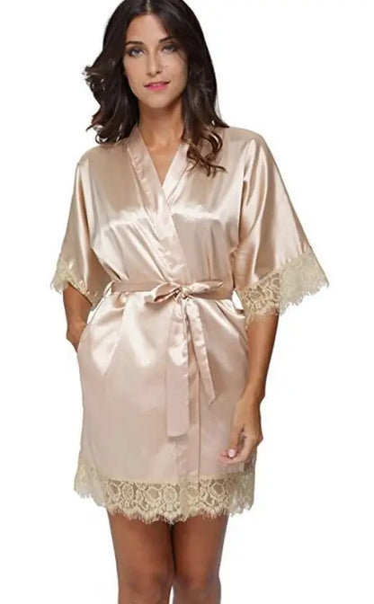 Plus Size Lace Patchwork Robe
