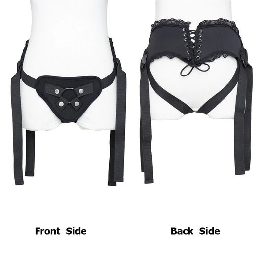 Black Lace Strap On Harness