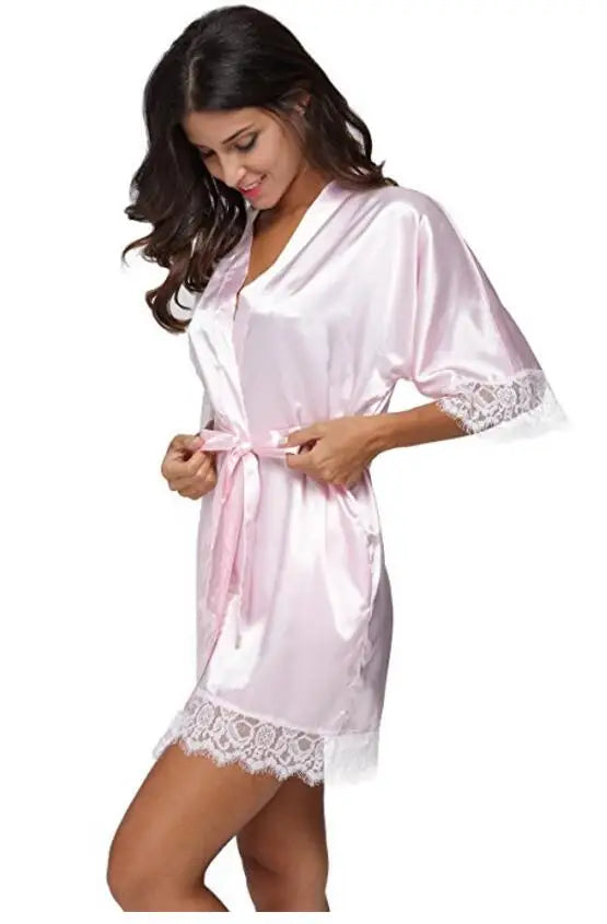 Plus Size Lace Patchwork Robe