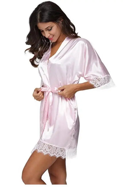 Plus Size Lace Patchwork Robe