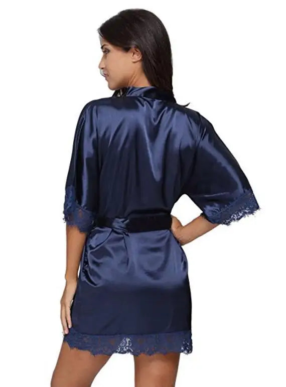 Plus Size Lace Patchwork Robe