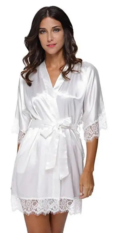 Plus Size Lace Patchwork Robe