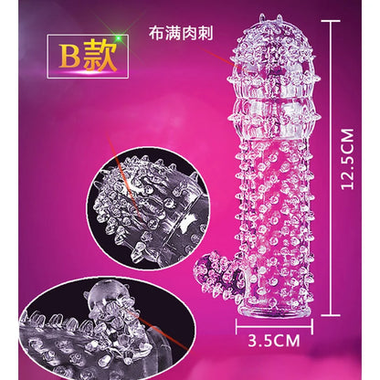 Crystal Cock Ring Penis Extension Sleeve for Men