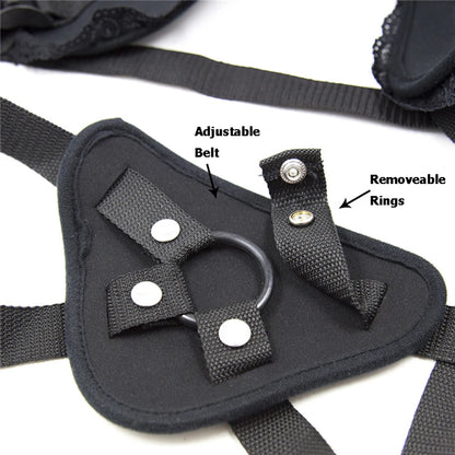 Black Lace Strap On Harness