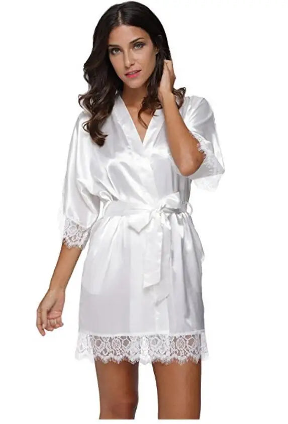 Plus Size Lace Patchwork Robe