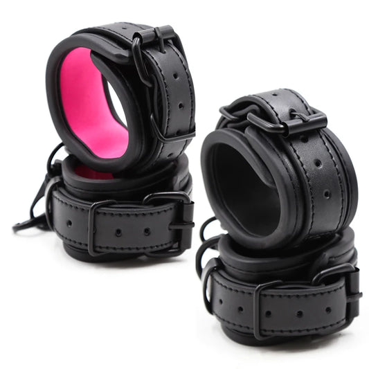 Adjustable Leather Handcuffs Hang Buckle Link