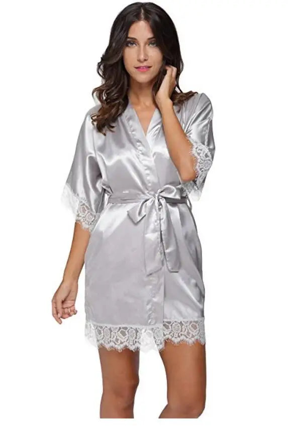Plus Size Lace Patchwork Robe
