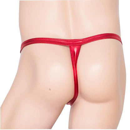 new sexy Men leather Thongs Lingerie with zip