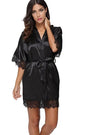 Plus Size Lace Patchwork Robe