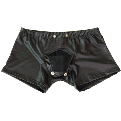 Sexy Men Boxers Open Crotch Faux Leather Lingerie